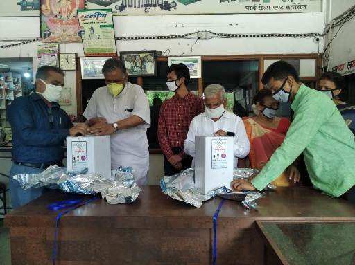  कोरोना संक्रमण से बचाव के लिए स्वचलित हस्त शुद्धि यंत्र बनाया